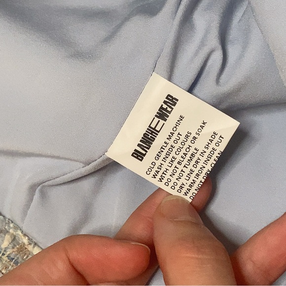 Blue mini skirt skort set and white button down top size 4 Small Meduim - Picture 6 of 6